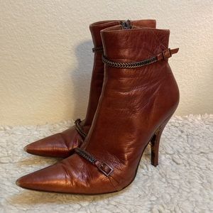 Steve Madden Italian Made Copper Metallic Booties